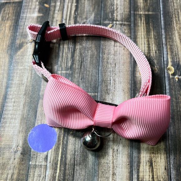 5for$10 Baby Pink Bell Cat Collar & Small Pet Collar Pet Accessories 10 Inches - Picture 4 of 9